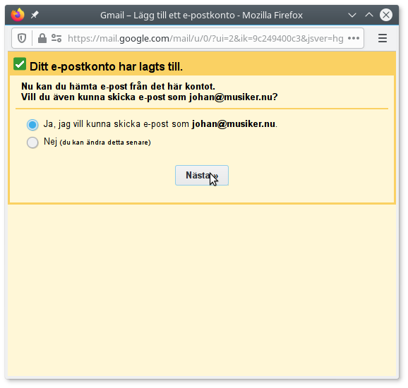 Gmail Skicka som musiker.nu