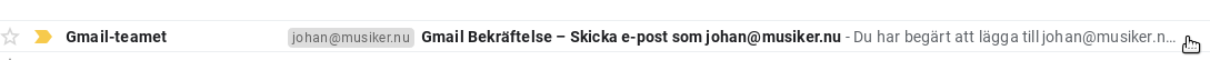 Gmail Bekräftelsemail